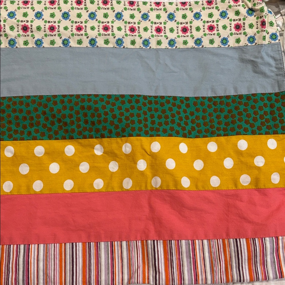 LAND OF NOD (Crate & Kids) *Crib* Girls Colorful Crib Bedskirt Polka Dot Floral